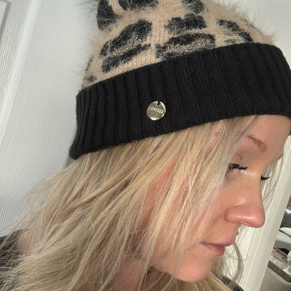 Leopard print stocking hat